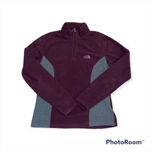 The North Face Woman's TKA 100 Purple 1/4 Zip Fleece Pullover Sz M